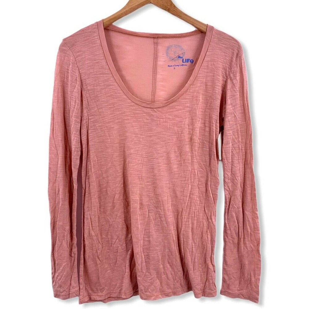 Blue Life Scoop Neck Long Sleeve Nude Color S New‎